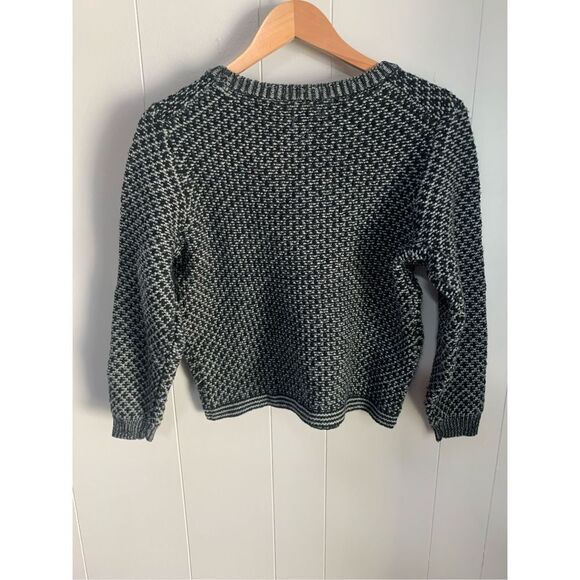 GAP black and gray long sleeve knit wool sweater, crew neck, pullover Petite Med - Picture 2 of 6